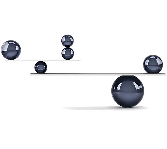 Image of 6 balls balancing on one another