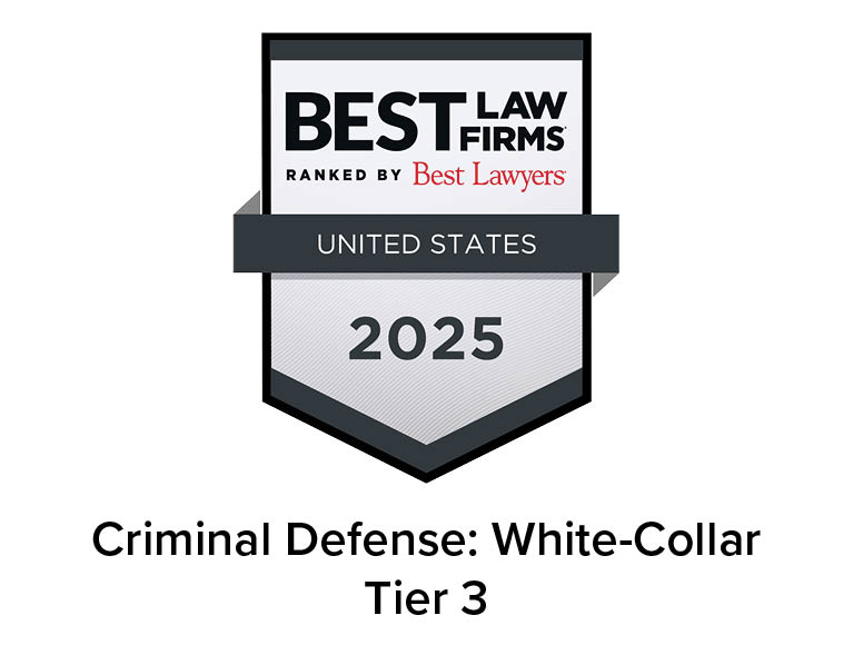 Best Lawyers Best Law Firms 2025 Badge, criminal defense: white collar