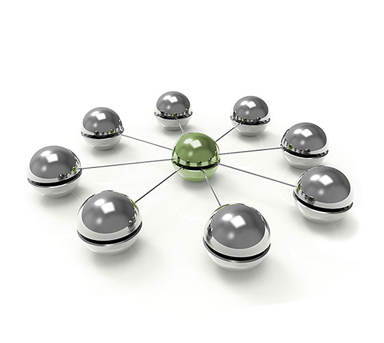 Image of 9 connected balls