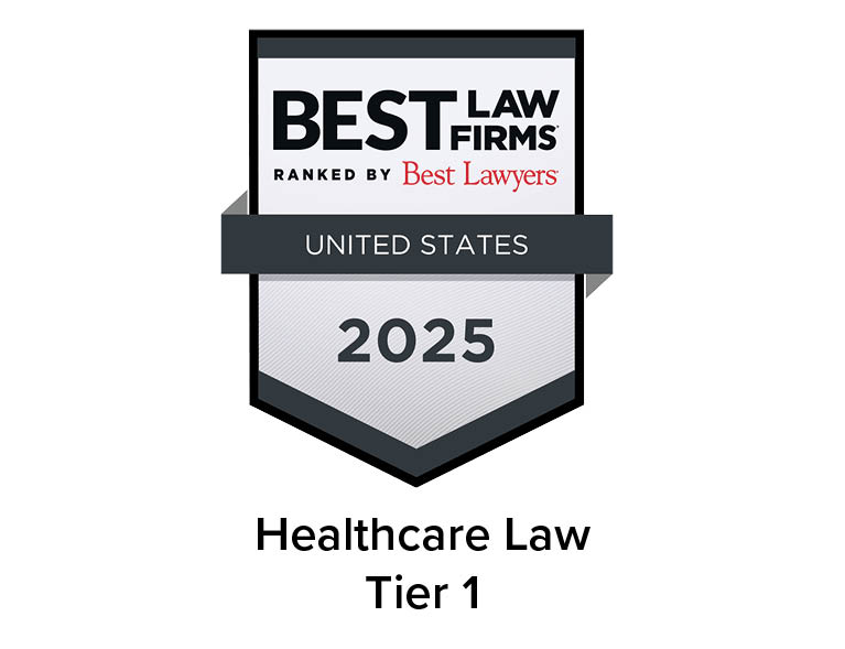 Best Lawyers Best Law Firms 2025 Badge, health care Law